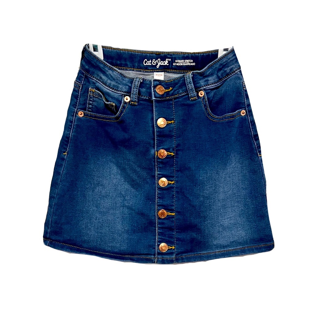 Girls size 7/8 medium Cat & Jack Denim adjustable skirt